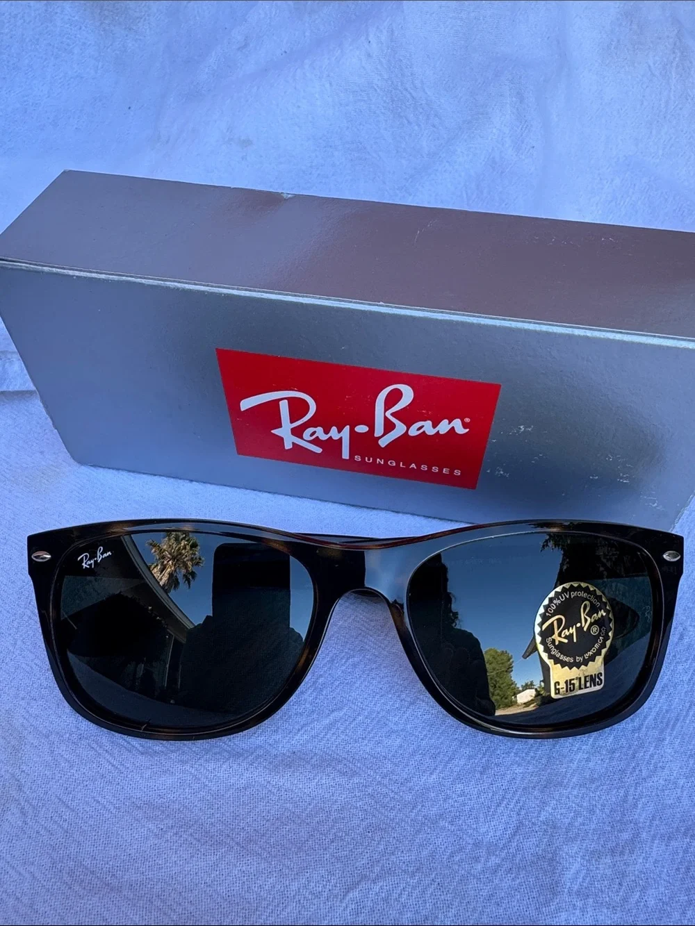 Ray-Ban tortoise/havanna Sunglasses with Brown Case and Silver Box